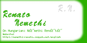 renato nemethi business card